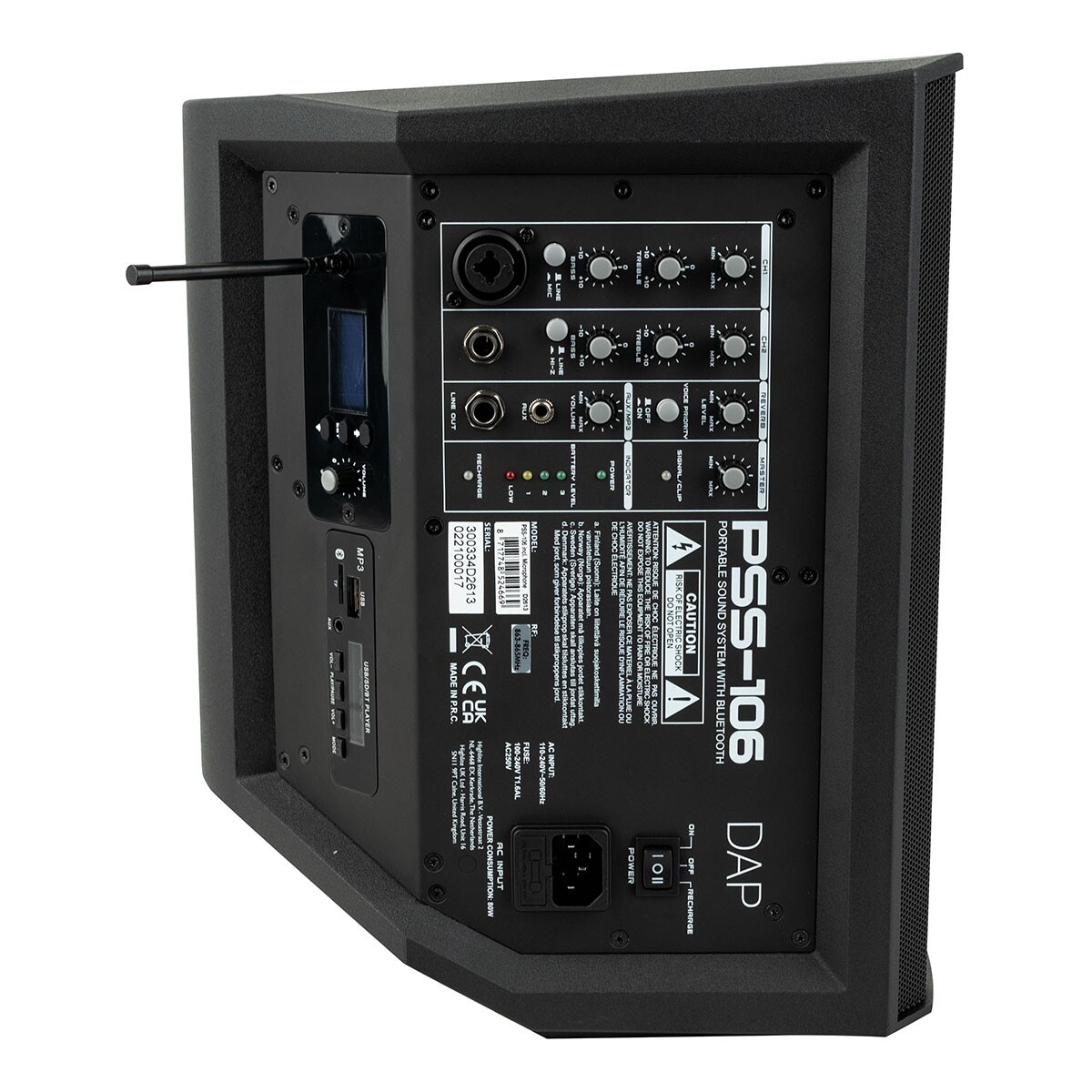 DAP PSS-106 mobiele accu luidspreker incl. draadloze handmicrofoon DAP PSS-106 mobiele accu luidspreker incl. draadloze handmicrofoon