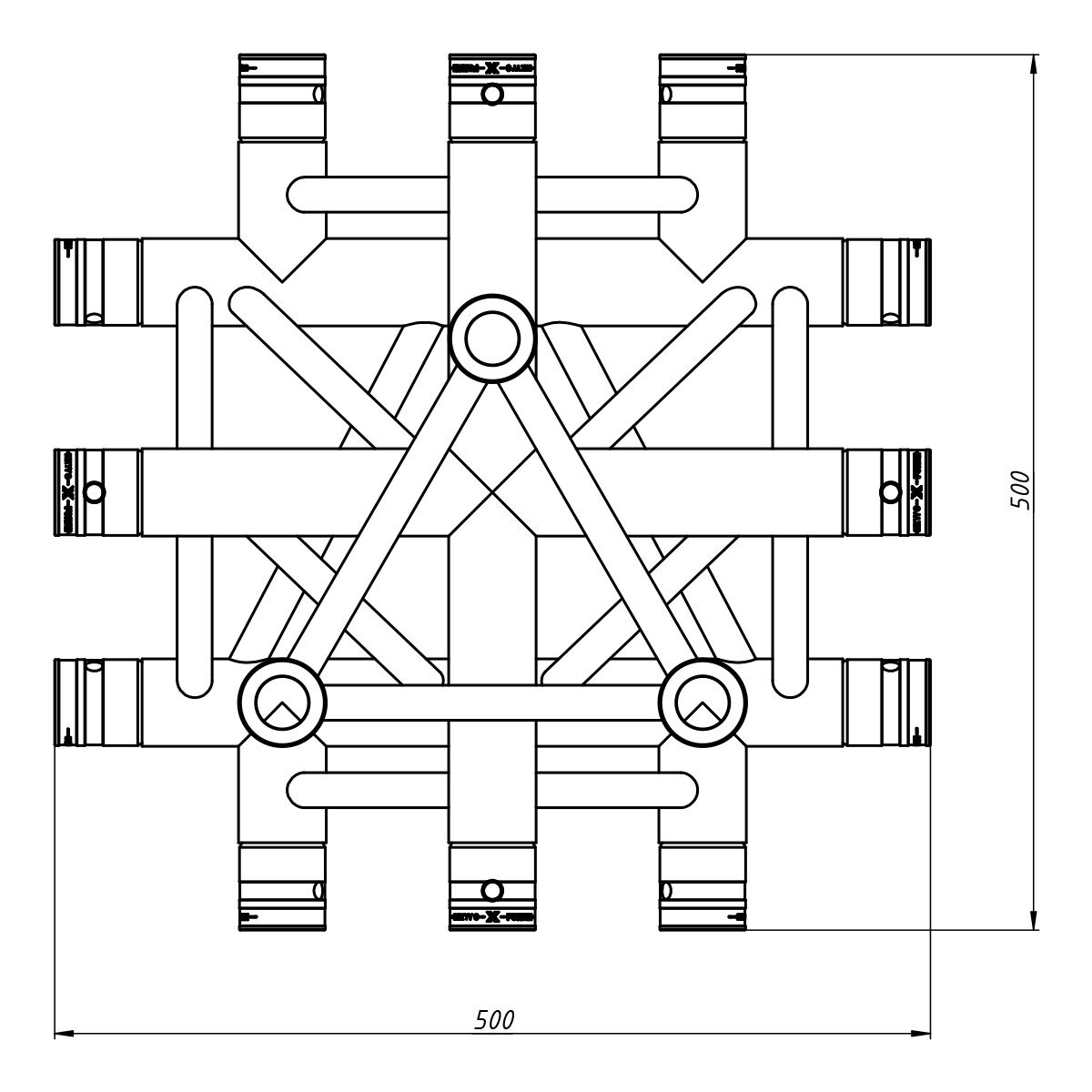 FORTEX FX33-T61 driehoek truss 6-weg T-stuk FORTEX FX33-T61 driehoek truss 6-weg T-stuk