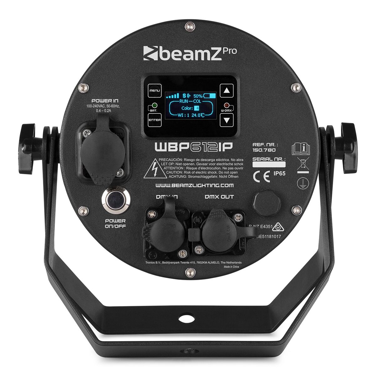 BeamZ Pro WBP612IP Aluminium Accu LED PAR RGBAW-UV IP65 BeamZ Pro WBP612IP Aluminium Accu LED PAR RGBAW-UV IP65