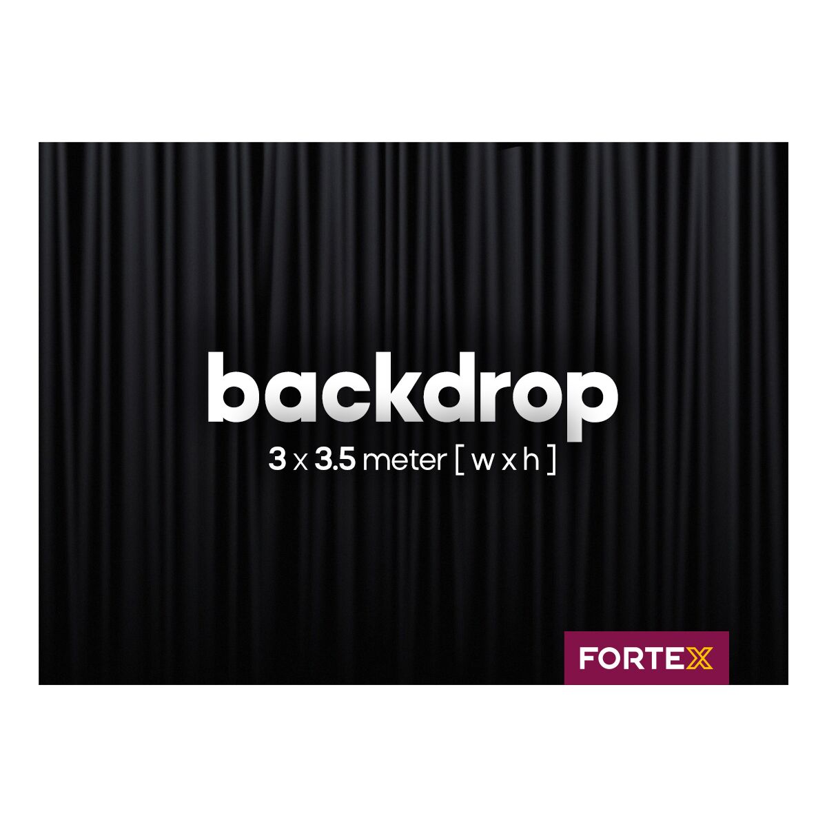 FORTEX Backdrop 3m (b) x 3,5m (h) zwart 320 gram/m² FORTEX Backdrop 3m (b) x 3,5m (h) zwart 320 gram/m²