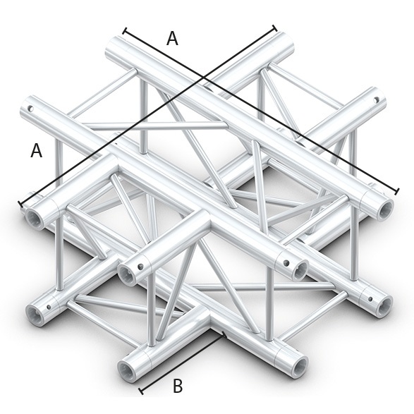 DISCONTINUED - Milos QCB51 truss vierkant 5-weg kruis zwart