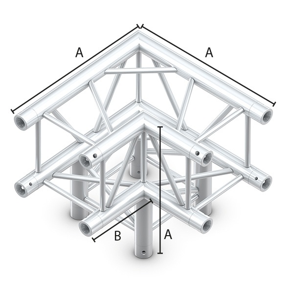 DISCONTINUED - Milos QCB51 truss vierkant 5-weg kruis zwart DISCONTINUED - Milos QCB51 truss vierkant 5-weg kruis zwart