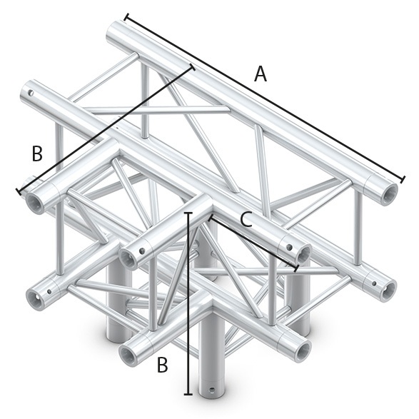 DISCONTINUED - Milos QCB51 truss vierkant 5-weg kruis zwart DISCONTINUED - Milos QCB51 truss vierkant 5-weg kruis zwart