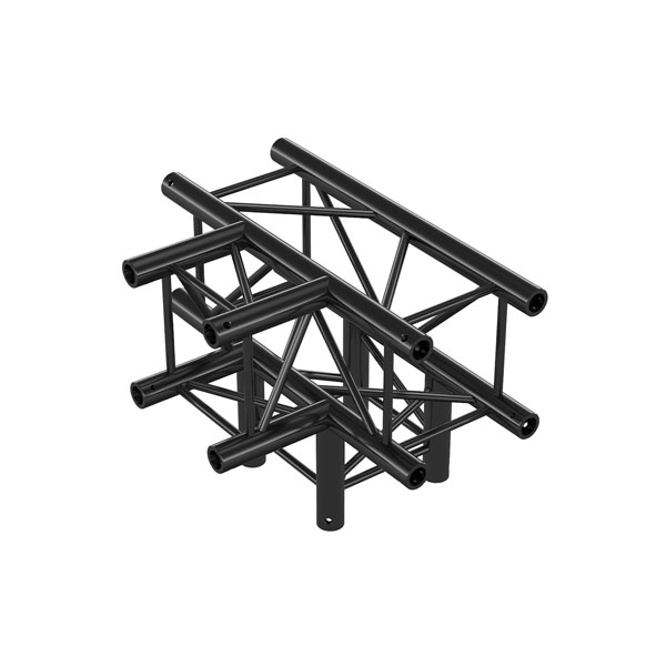 Milos QLF40 truss vierkant 4-weg t-stuk zwart Milos QLF40 truss vierkant 4-weg t-stuk zwart