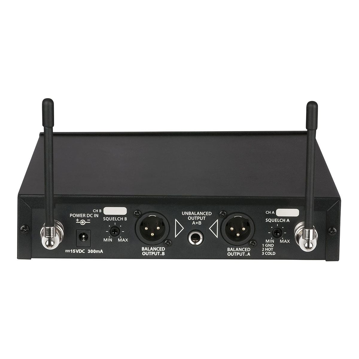 DAP COM-42 Draadloos UHF handheld microfoon systeem - 2-kanalen DAP COM-42 Draadloos UHF handheld microfoon systeem - 2-kanalen