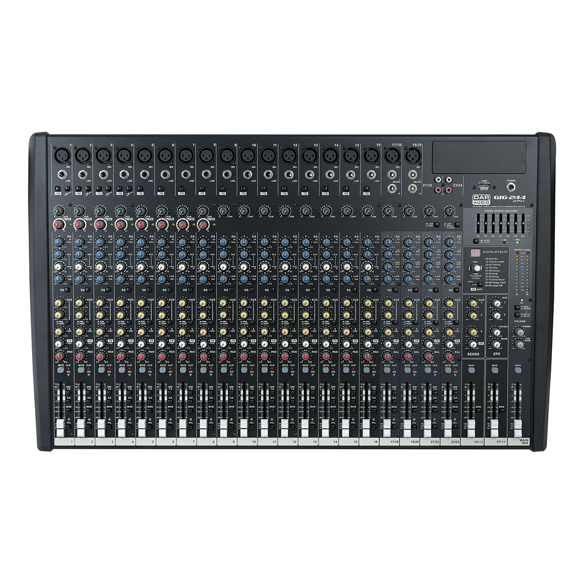DAP GIG-244CFX Mixer 24 kanalen met dynamiek en DSP DAP GIG-244CFX Mixer 24 kanalen met dynamiek en DSP