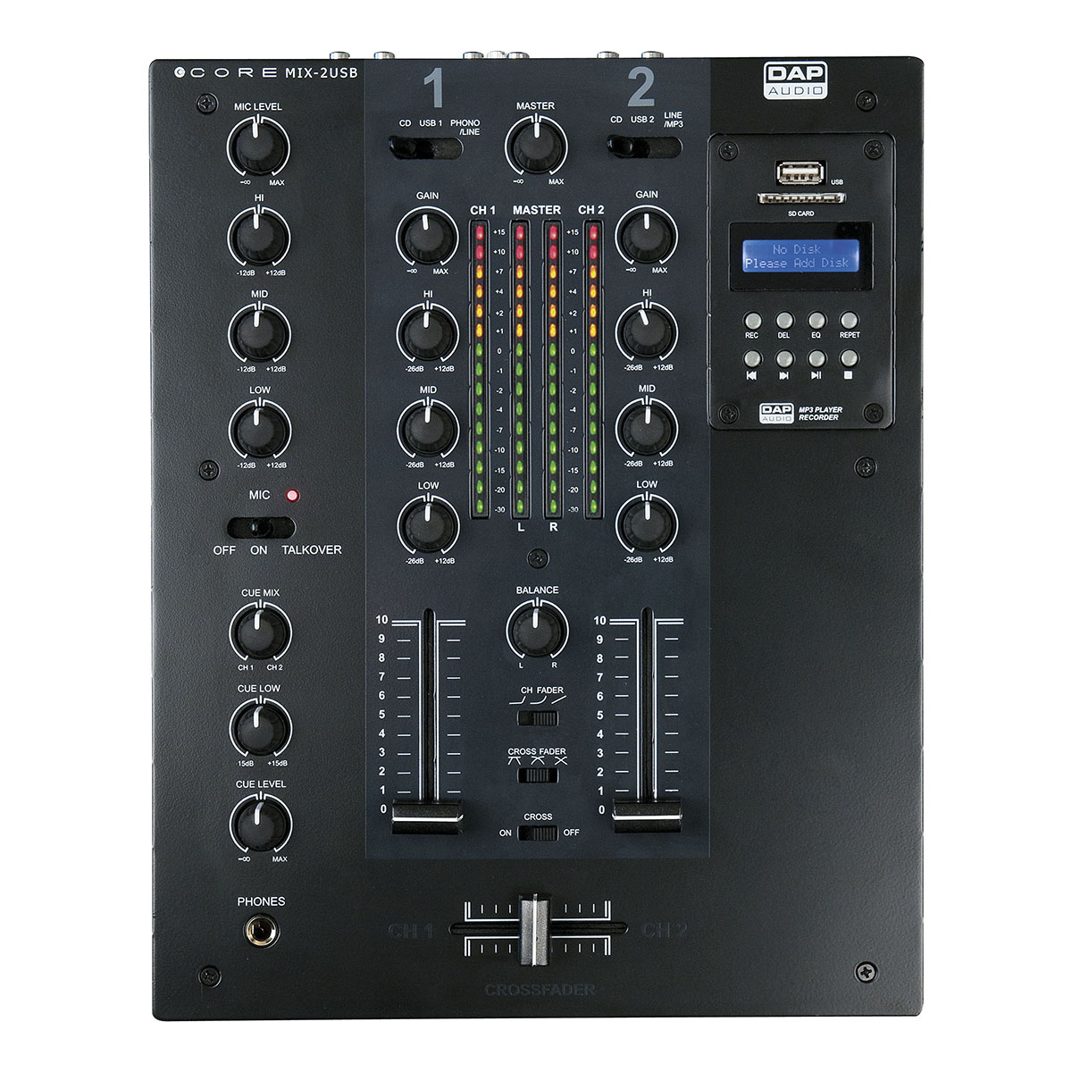 DAP CORE MIX-2 - DJ-mixer 2 kanalen met USB-interface DAP CORE MIX-2 - DJ-mixer 2 kanalen met USB-interface