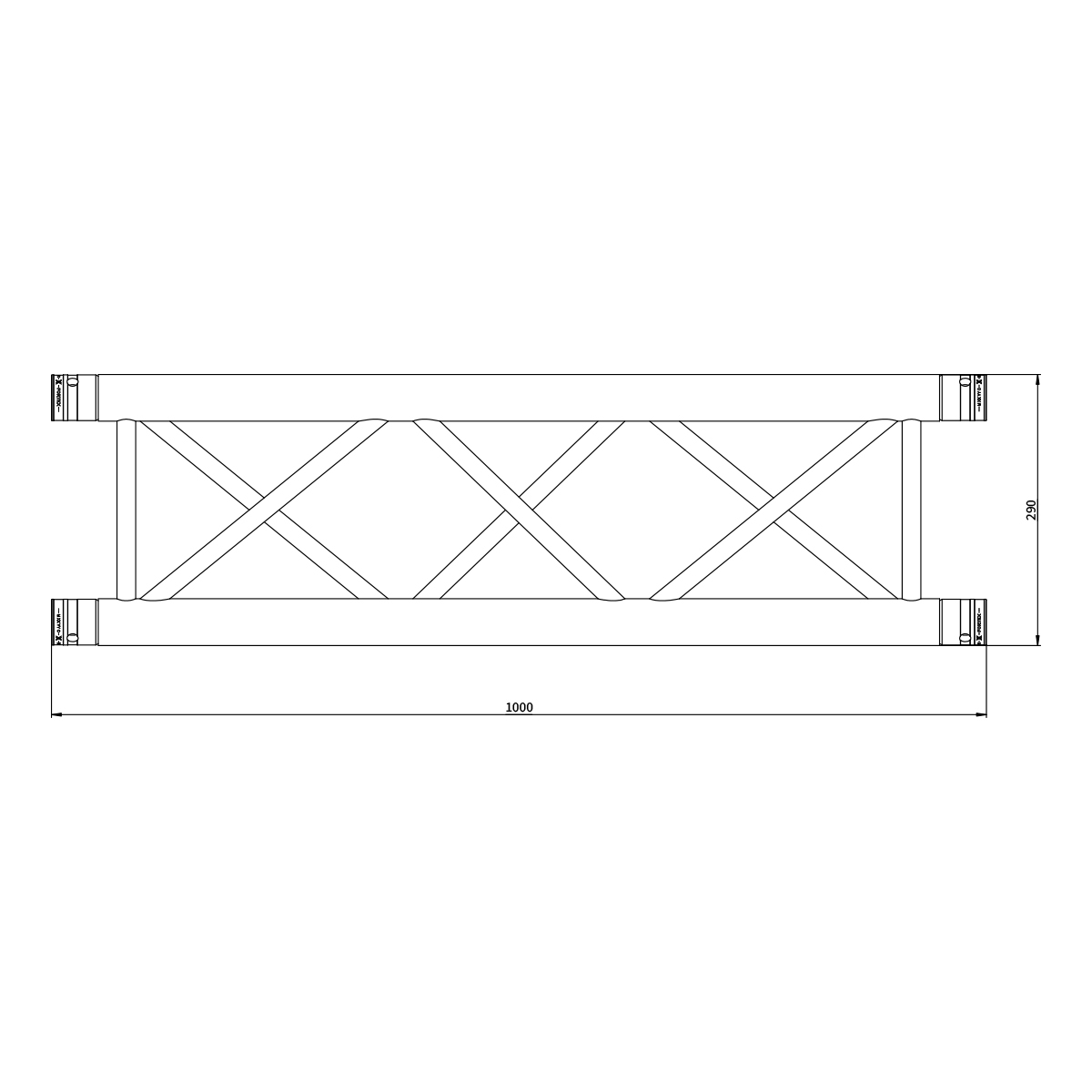 B-stock FORTEX FX34-L100 vierkant truss 100 cm zwart