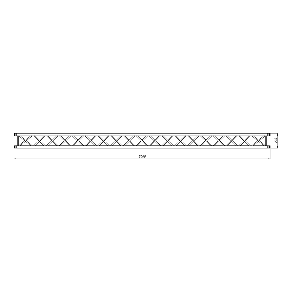 FORTEX FX34-L500 vierkant truss 500 cm zwart FORTEX FX34-L500 vierkant truss 500 cm zwart