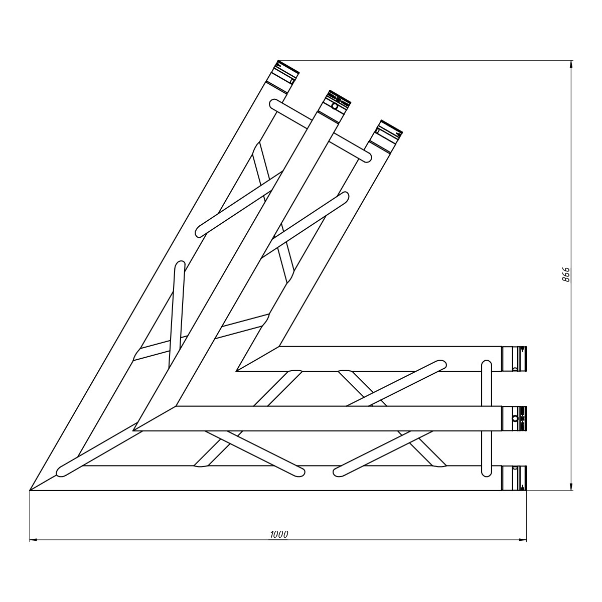 FORTEX FX33-C20 driehoek truss 2-weg 60 graden hoek FORTEX FX33-C20 driehoek truss 2-weg 60 graden hoek