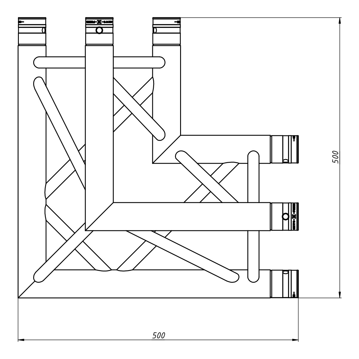 FORTEX FX33-C21 driehoek truss 2-weg 90 graden hoek FORTEX FX33-C21 driehoek truss 2-weg 90 graden hoek