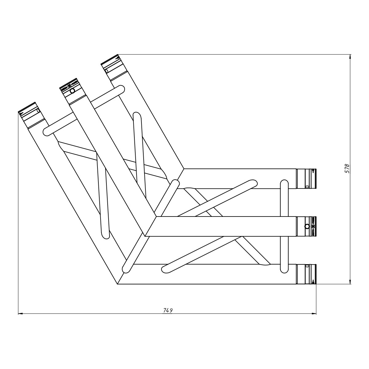 FORTEX FX33-C22 driehoek truss 2-weg 120 graden hoek FORTEX FX33-C22 driehoek truss 2-weg 120 graden hoek