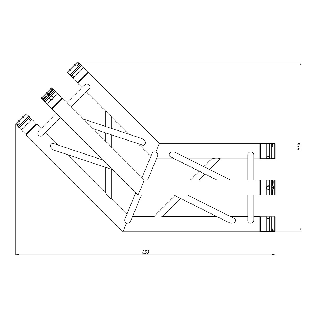 FORTEX FX33-C23 driehoek truss 2-weg 135 graden hoek FORTEX FX33-C23 driehoek truss 2-weg 135 graden hoek