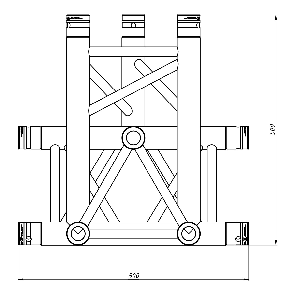 FORTEX FX33-C53 driehoek truss 5-weg kruis apex down FORTEX FX33-C53 driehoek truss 5-weg kruis apex down