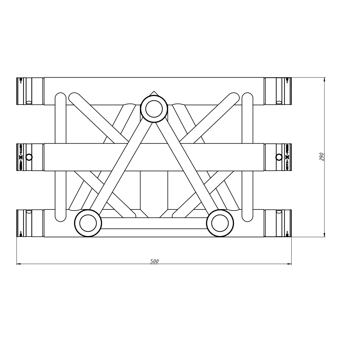FORTEX FX33-T35 driehoek truss 3-weg T-stuk verticaal apex down FORTEX FX33-T35 driehoek truss 3-weg T-stuk verticaal apex down