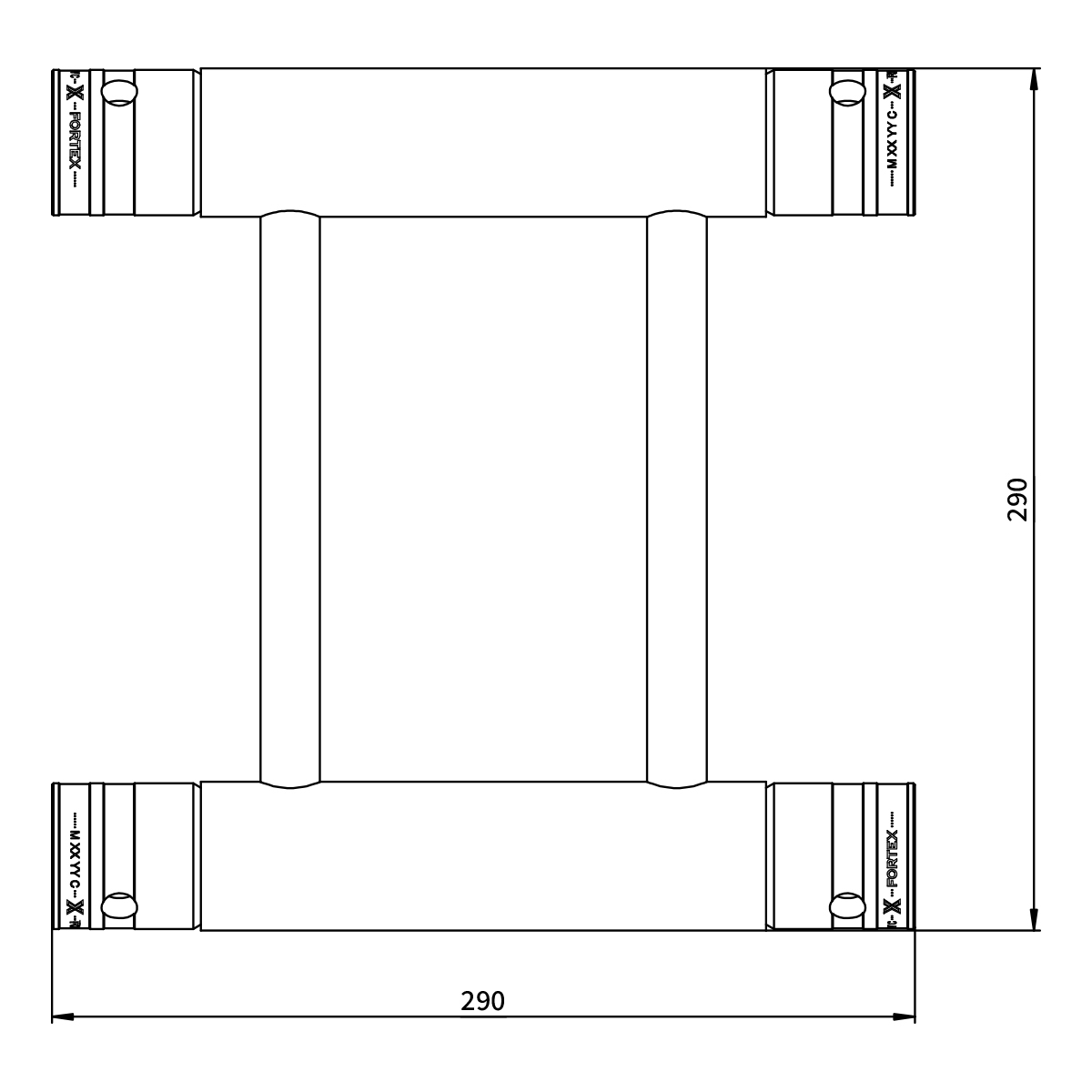 FORTEX FX34-L029 vierkant truss 29 cm zwart