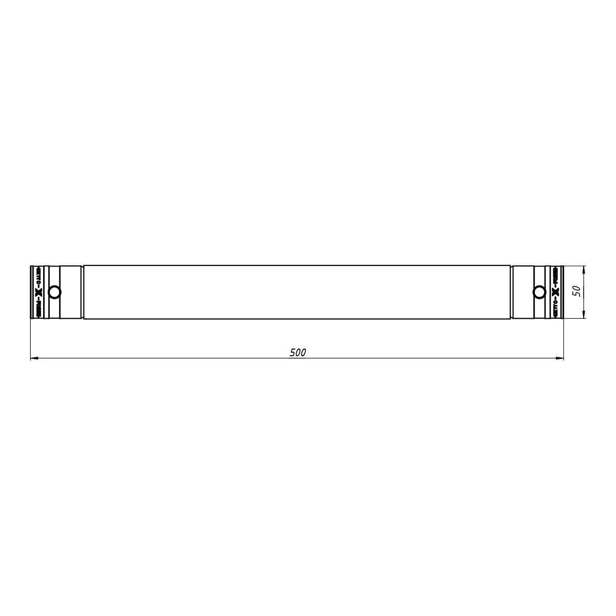 FORTEX FX31-L050 enkele truss buis lengte 50 cm zwart FORTEX FX31-L050 enkele truss buis lengte 50 cm zwart
