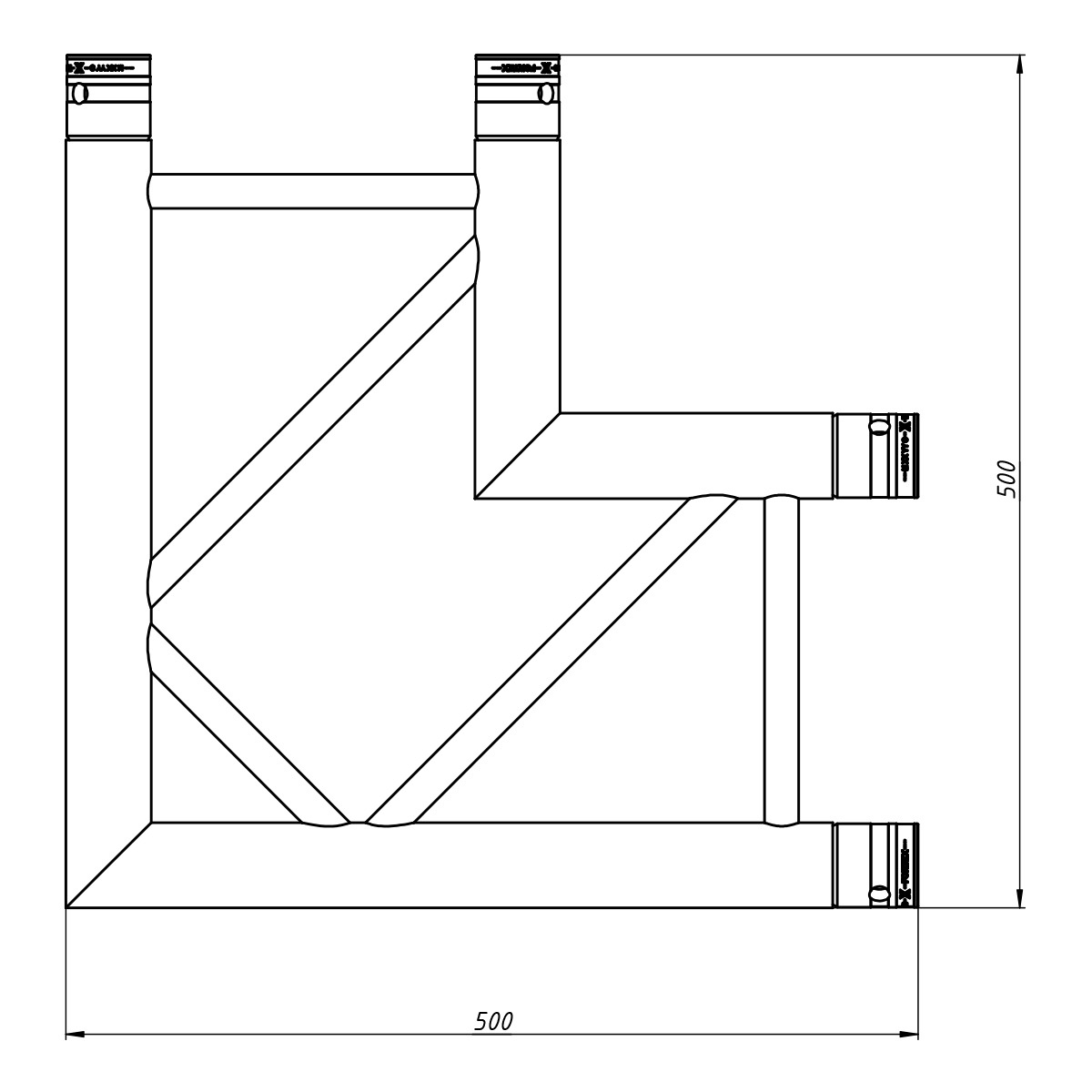FORTEX FX34-C21 vierkant truss 2-weg 90 graden hoek FORTEX FX34-C21 vierkant truss 2-weg 90 graden hoek