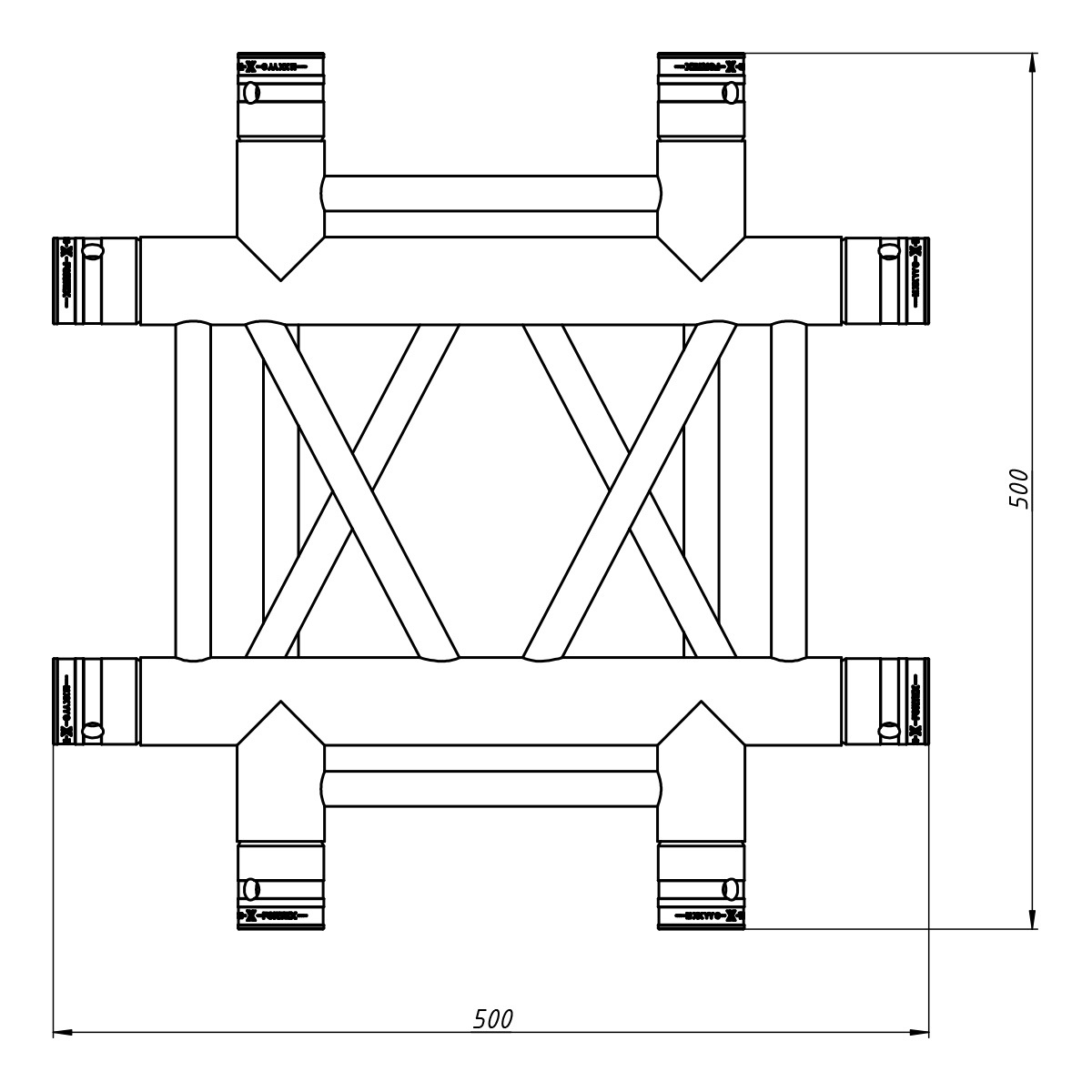 FORTEX FX34-C55 vierkant truss 5-weg kruis FORTEX FX34-C55 vierkant truss 5-weg kruis