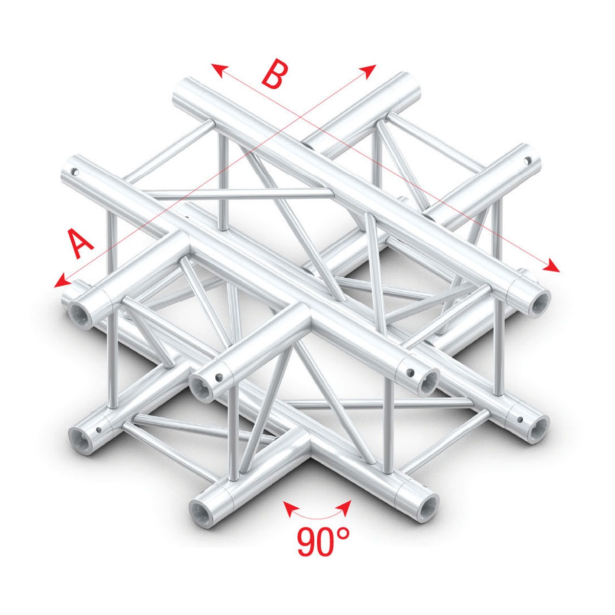 Milos QCU41sp truss vierkant 4-weg kruis 50x50cm Milos QCU41sp truss vierkant 4-weg kruis 50x50cm