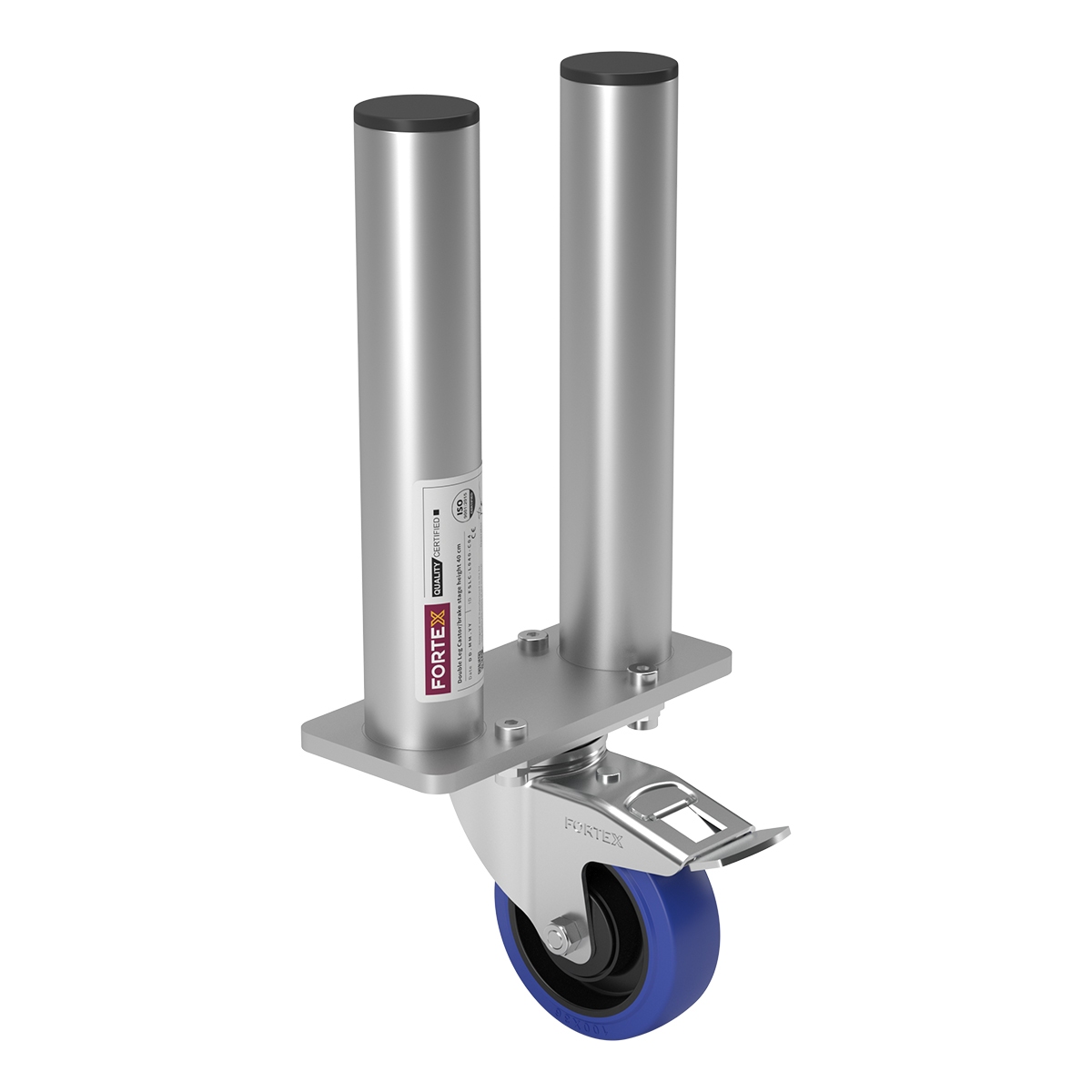 FORTEX STAGE750 dubbele poot met zwenkwiel/rem podiumhoogte 40cm FORTEX STAGE750 dubbele poot met zwenkwiel/rem podiumhoogte 40cm