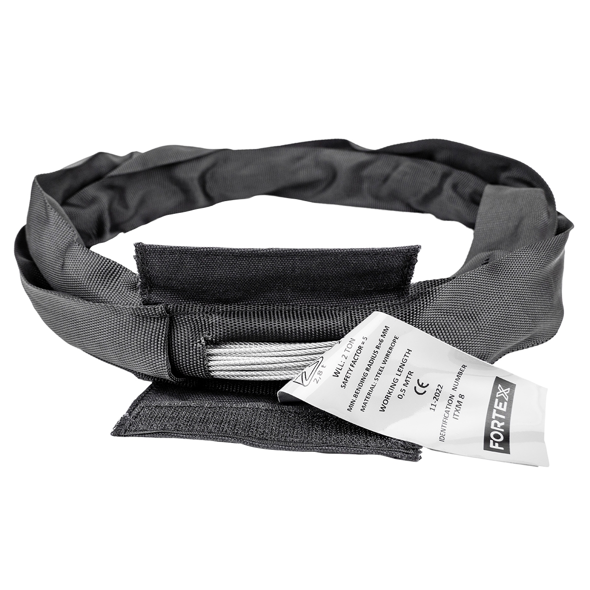 FORTEX Softsteel - rondstrop met stalen kern WLL 2T - 1 meter FORTEX Softsteel - rondstrop met stalen kern WLL 2T - 1 meter