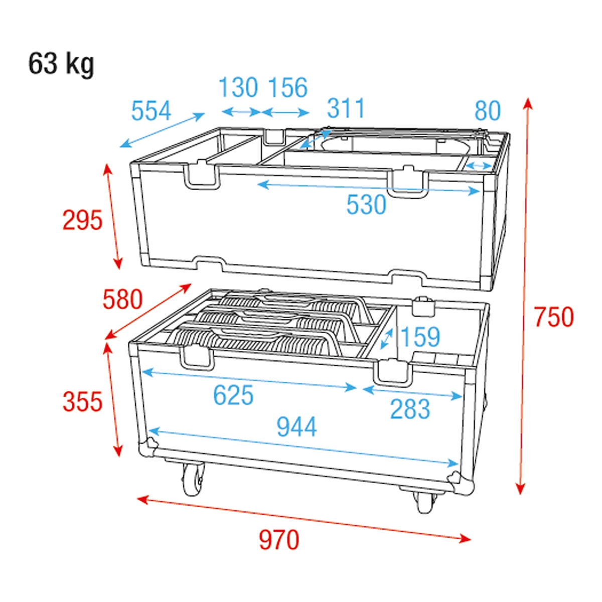 Infinity Case for 3x Raccoon S420/4 and W40/4 Met accessoirevakken Infinity Case for 3x Raccoon S420/4 and W40/4 Met accessoirevakken