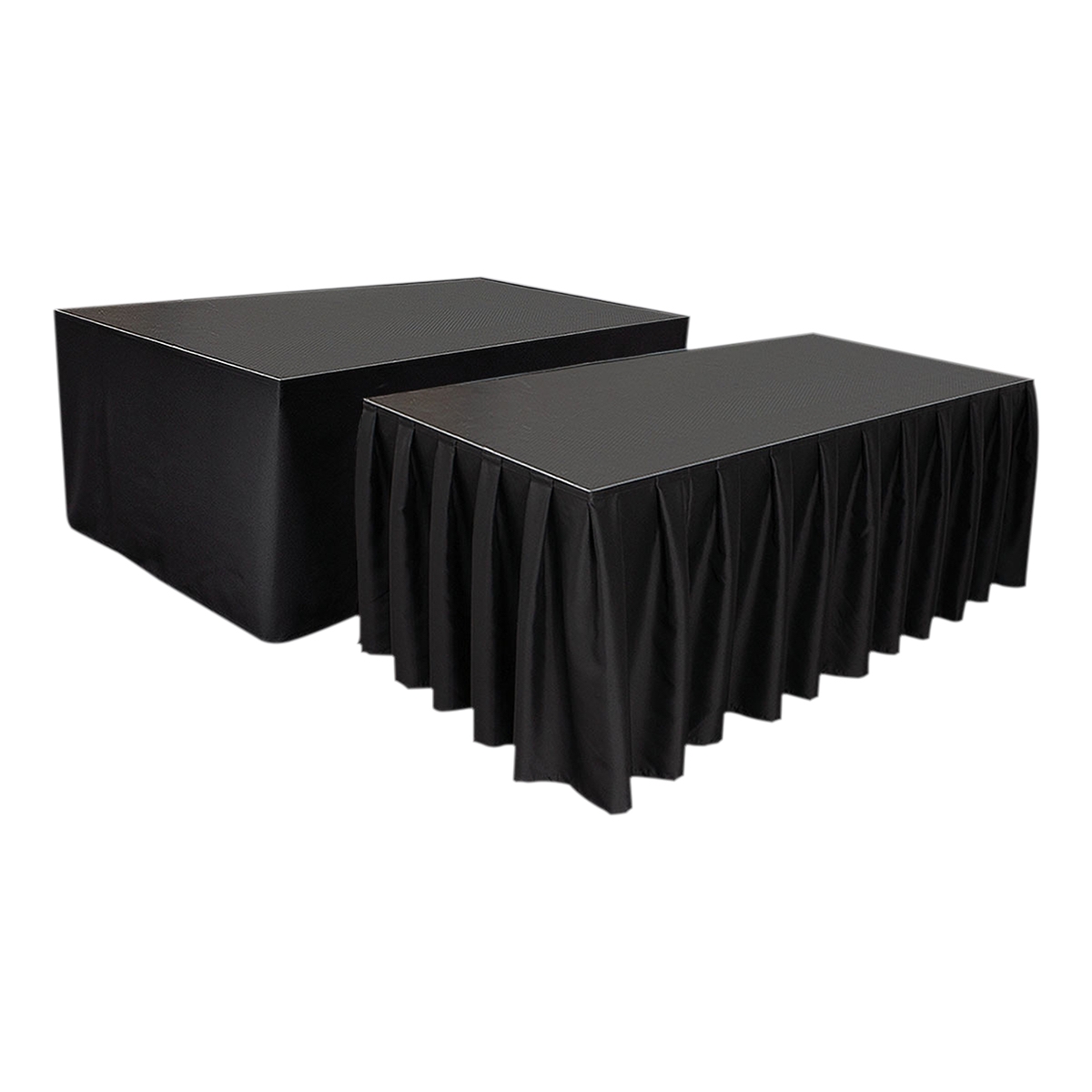 WENTEX® Stage Skirt MCS 300 g/m² Zwart - 620 x 40 cm (B x H) - geplooid WENTEX® Stage Skirt MCS 300 g/m² Zwart - 620 x 40 cm (B x H) - geplooid