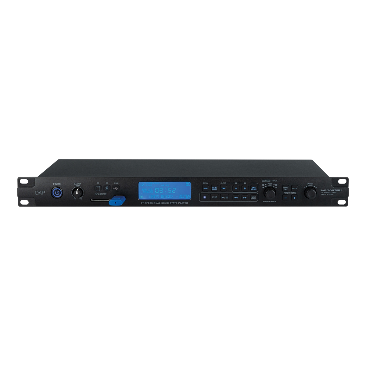 DAP MP-300SBU Professional USB/SD/BT Media Player 1U mediaspeler voor SD-kaarten, USB-opslag en BT DAP MP-300SBU Professional USB/SD/BT Media Player 1U mediaspeler voor SD-kaarten, USB-opslag en BT