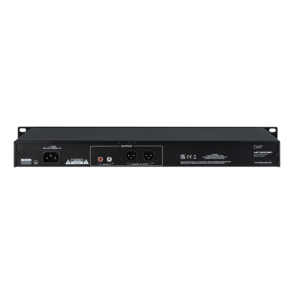 DAP MP-300SBU Professional USB/SD/BT Media Player 1U mediaspeler voor SD-kaarten, USB-opslag en BT DAP MP-300SBU Professional USB/SD/BT Media Player 1U mediaspeler voor SD-kaarten, USB-opslag en BT