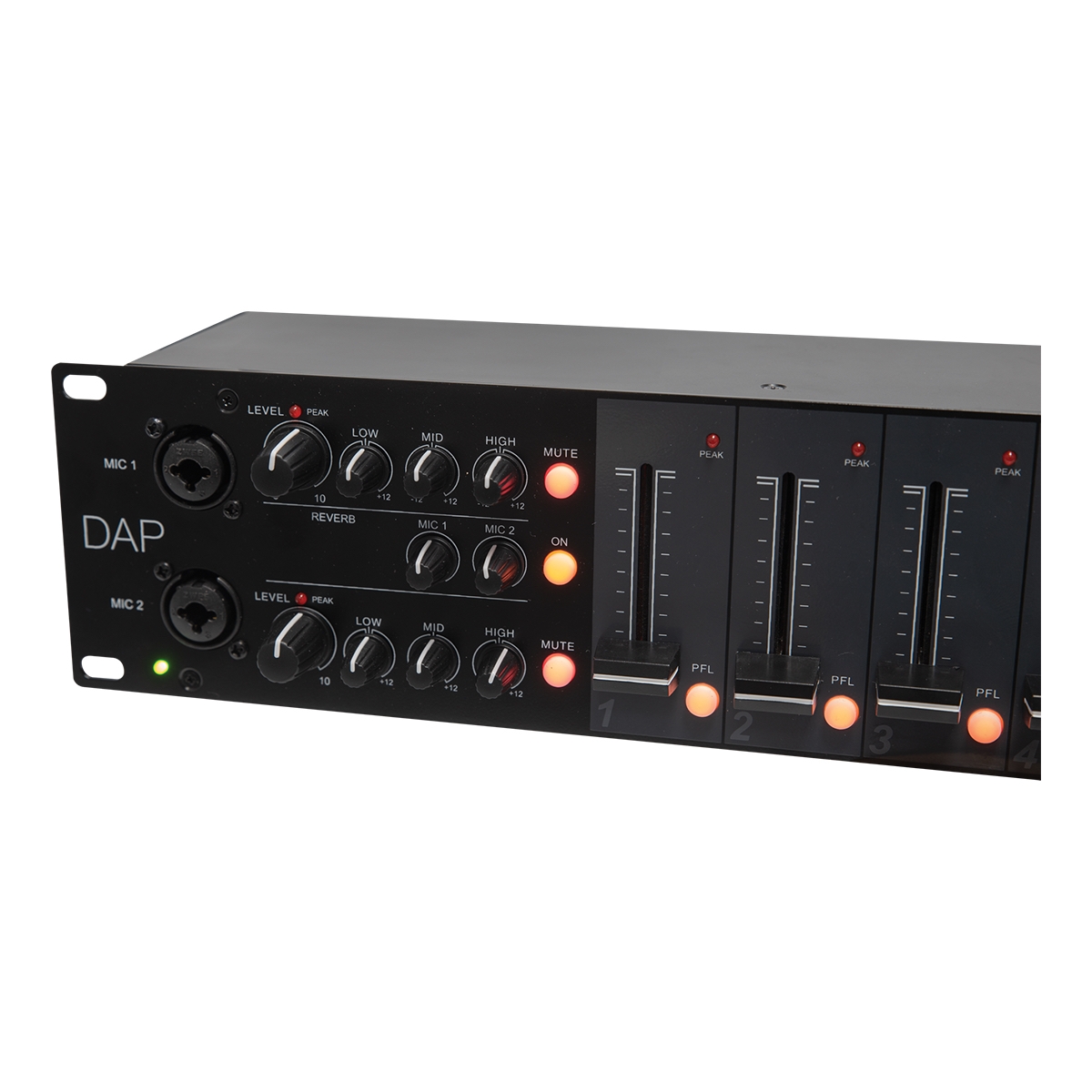 DAP IMIX-6.2 7-kanaals 2U installatiemixer BT DAP IMIX-6.2 7-kanaals 2U installatiemixer BT