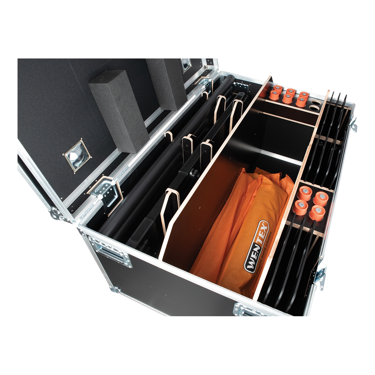 WENTEX® Pipe & Drape Case for FOH kit (USA) Voor een breedte tot 66' WENTEX® Pipe & Drape Case for FOH kit (USA) Voor een breedte tot 66'