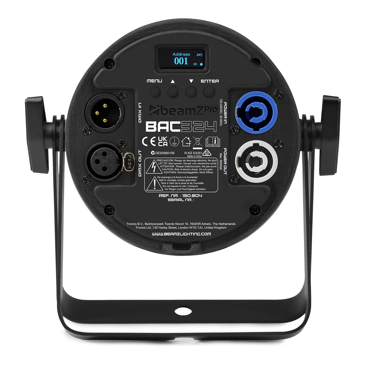 BeamZ Professional BAC324 LED PAR - Pro Par met RGBWA-UV LED’s - 6x 10W BeamZ Professional BAC324 LED PAR - Pro Par met RGBWA-UV LED’s - 6x 10W