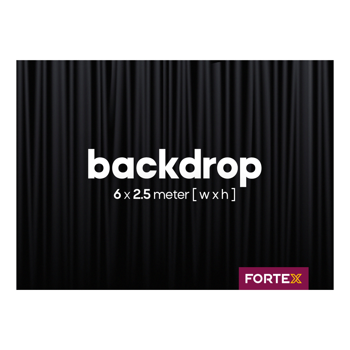 FORTEX Backdrop 6m (B) x 2,5m (h) zwart 320 gram/m² FORTEX Backdrop 6m (B) x 2,5m (h) zwart 320 gram/m²