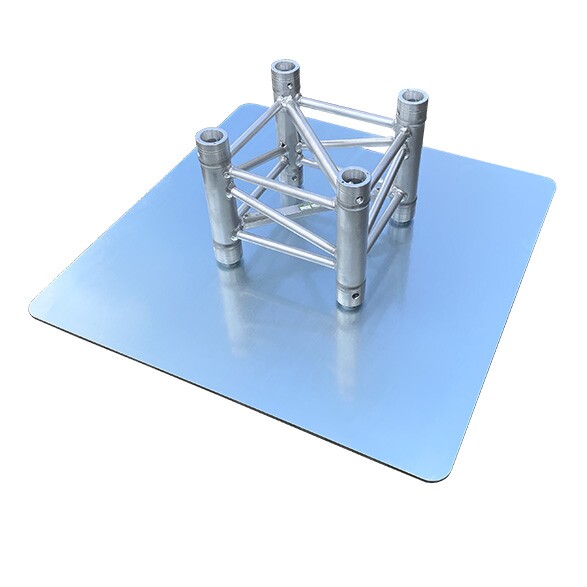 Universele truss baseplate staal 73 x 73 cm - 6mm dik verzinkt Universele truss baseplate staal 73 x 73 cm - 6mm dik verzinkt