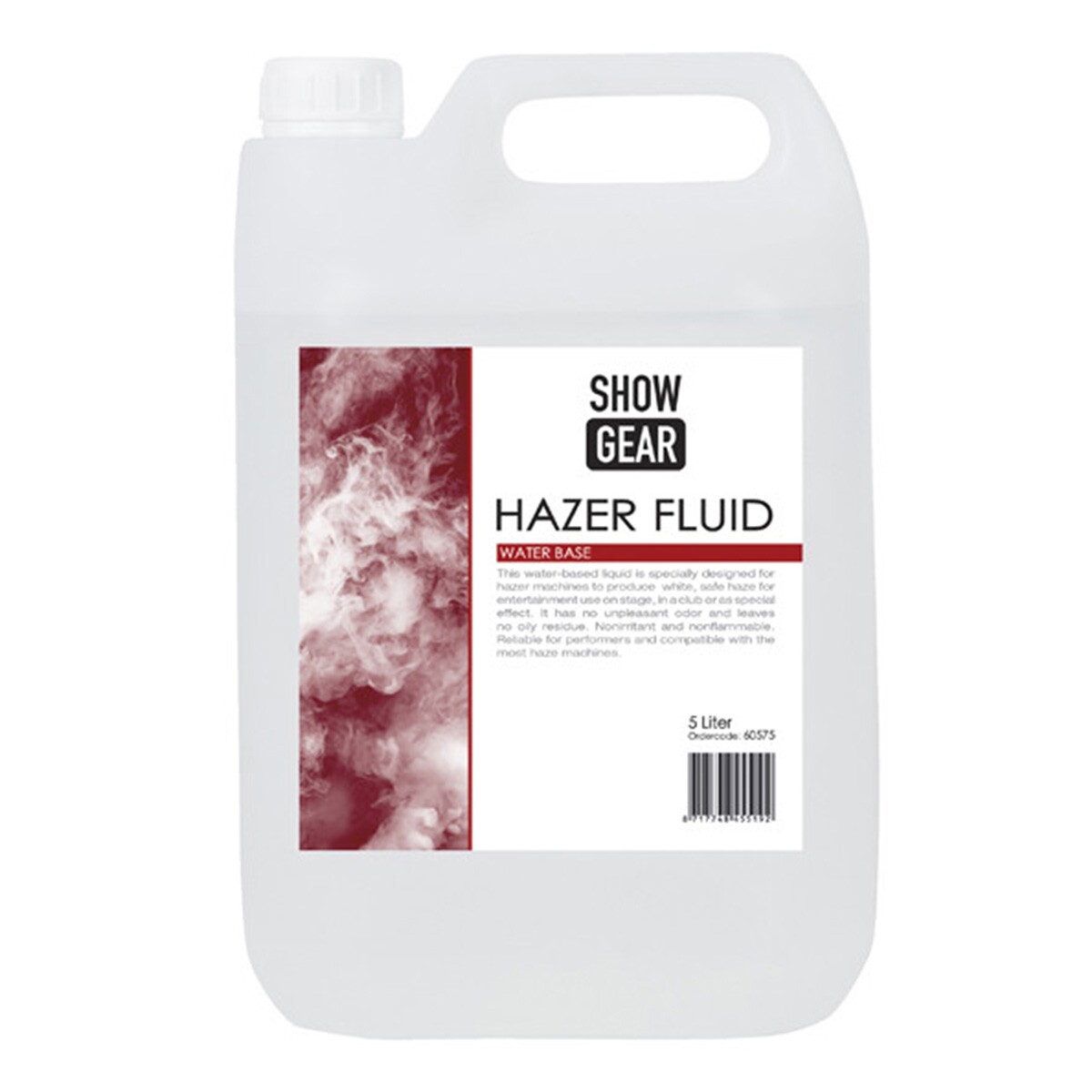 Showgear Hazer Fluid 5 Liter waterbasis Showgear Hazer Fluid 5 Liter waterbasis