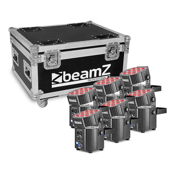 BeamZ Professional Uplight Set, 6 stuks in flightcase BeamZ Professional Uplight Set, 6 stuks in flightcase