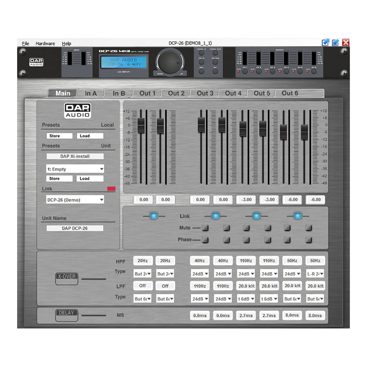 DAP DCP-26 MKII Digitale crossover DAP DCP-26 MKII Digitale crossover