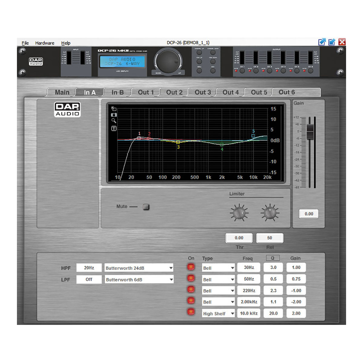 DAP DCP-26 MKII Digitale crossover DAP DCP-26 MKII Digitale crossover