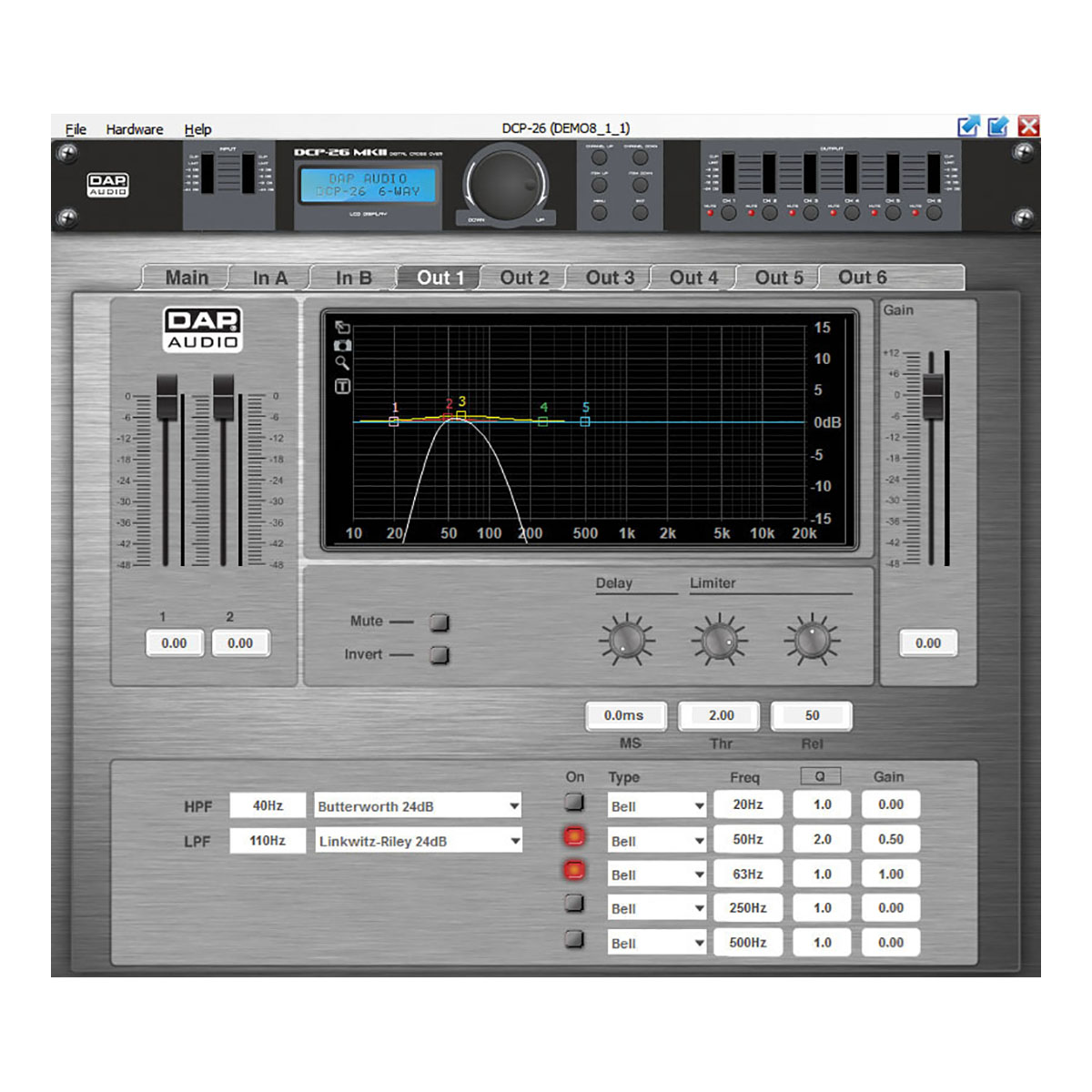 DAP DCP-26 MKII Digitale crossover DAP DCP-26 MKII Digitale crossover