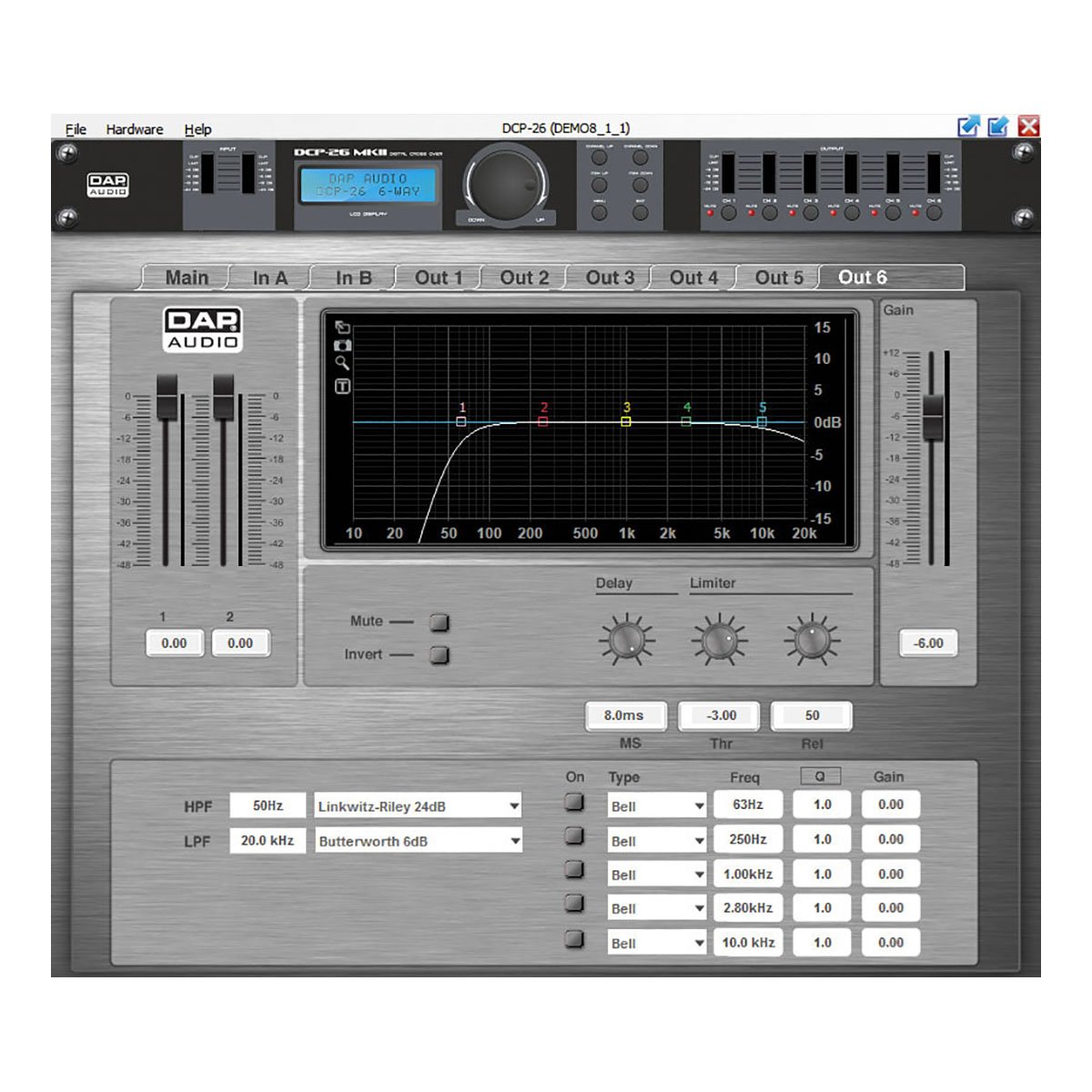 DAP DCP-26 MKII Digitale crossover DAP DCP-26 MKII Digitale crossover
