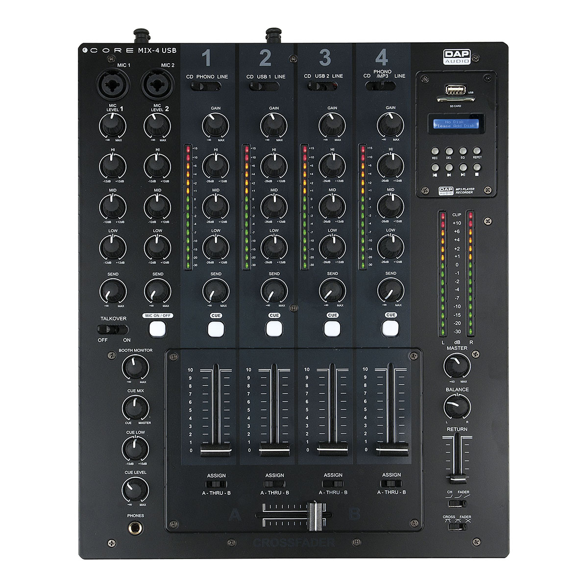 DAP CORE MIX-4 - DJ-mixer 4 kanalen met USB-interface DAP CORE MIX-4 - DJ-mixer 4 kanalen met USB-interface