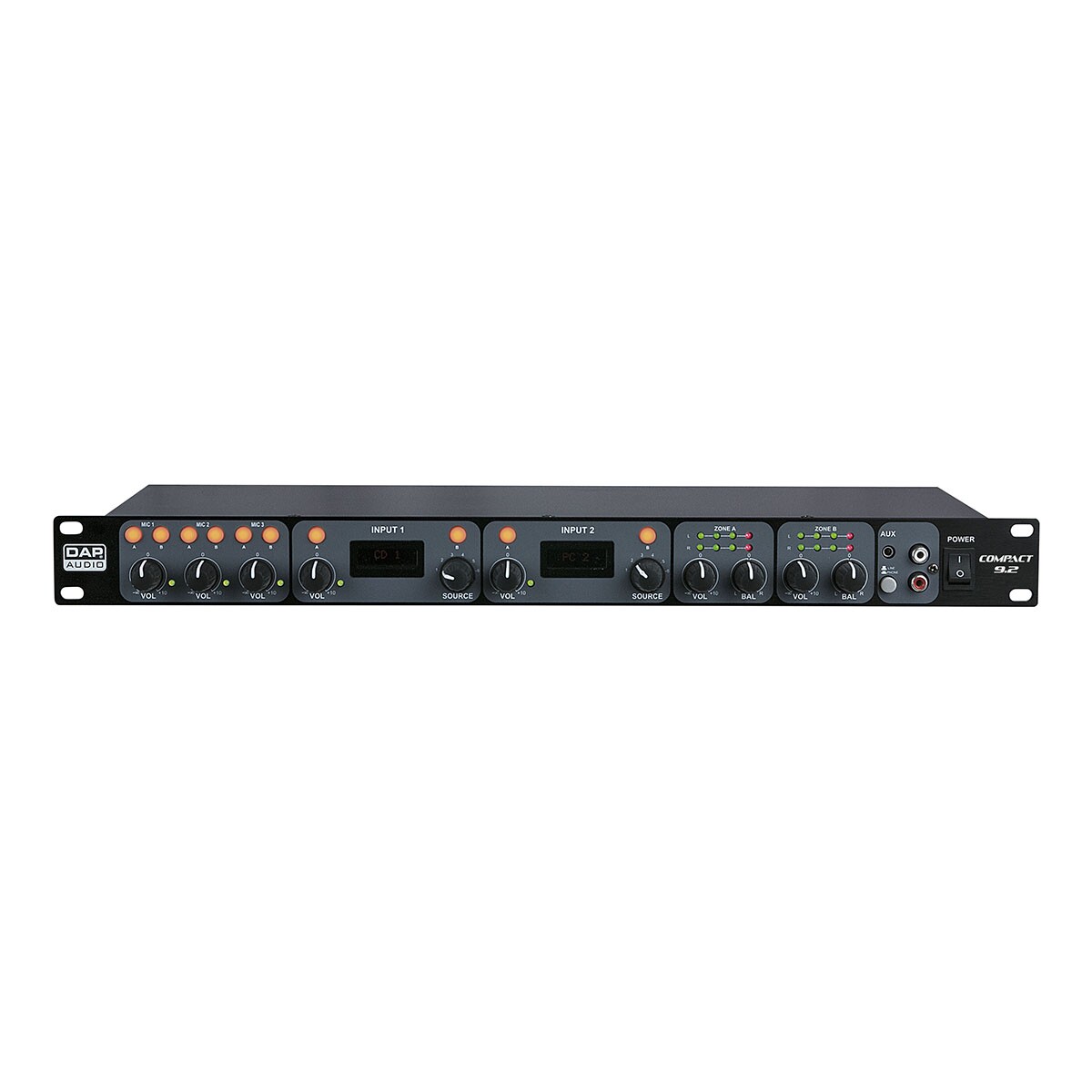 DAP Compact 9.2 Zone-mixer 9 kanalen - 19 inch 1HE DAP Compact 9.2 Zone-mixer 9 kanalen - 19 inch 1HE