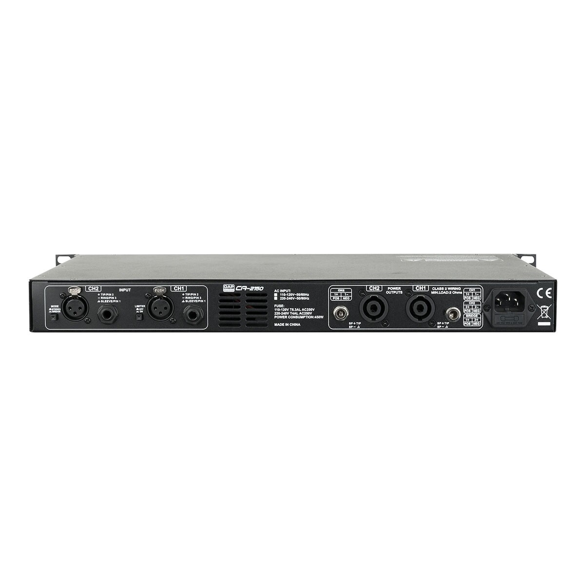 DAP CA-2150 Compacte Versterker 2-kanalen - 19 inch 1HE DAP CA-2150 Compacte Versterker 2-kanalen - 19 inch 1HE