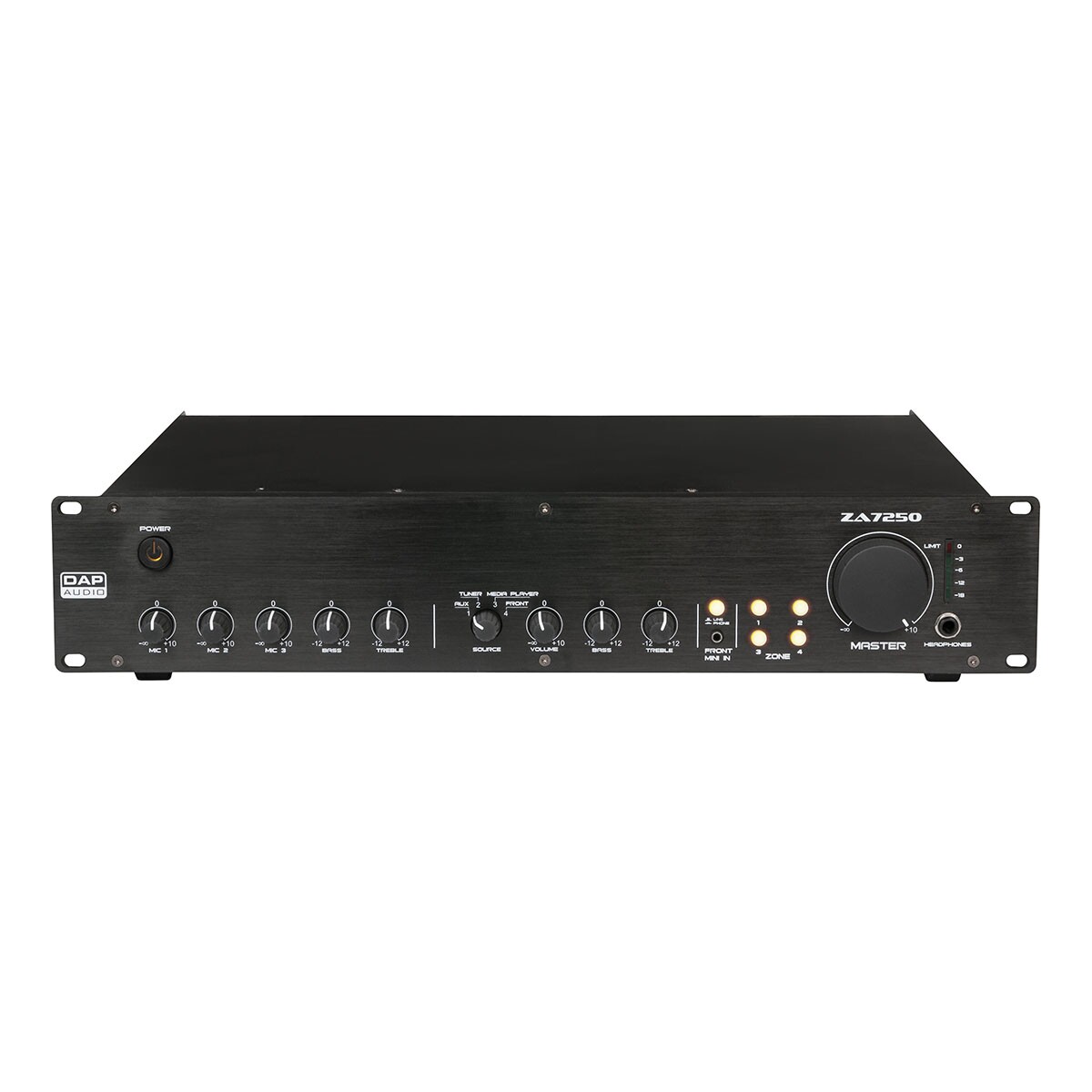 DAP ZA-7250 Mengversterker 4-zone 250W - 100V DAP ZA-7250 Mengversterker 4-zone 250W - 100V