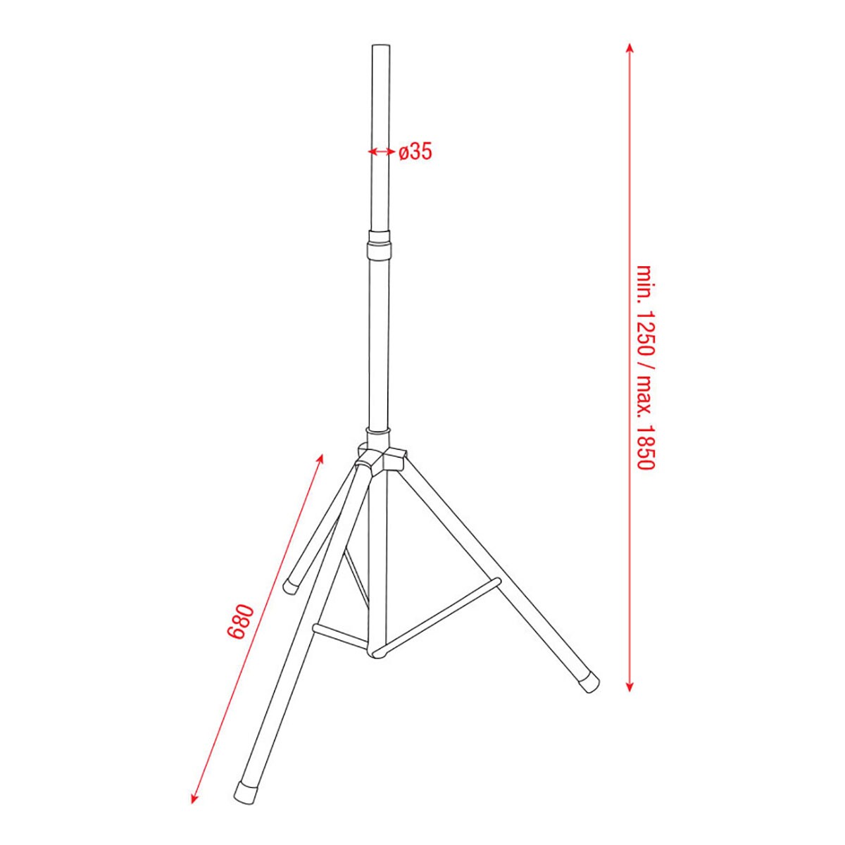 Showgear Speaker Stand set Inclusief luidsprekerkabel en draagtas Showgear Speaker Stand set Inclusief luidsprekerkabel en draagtas
