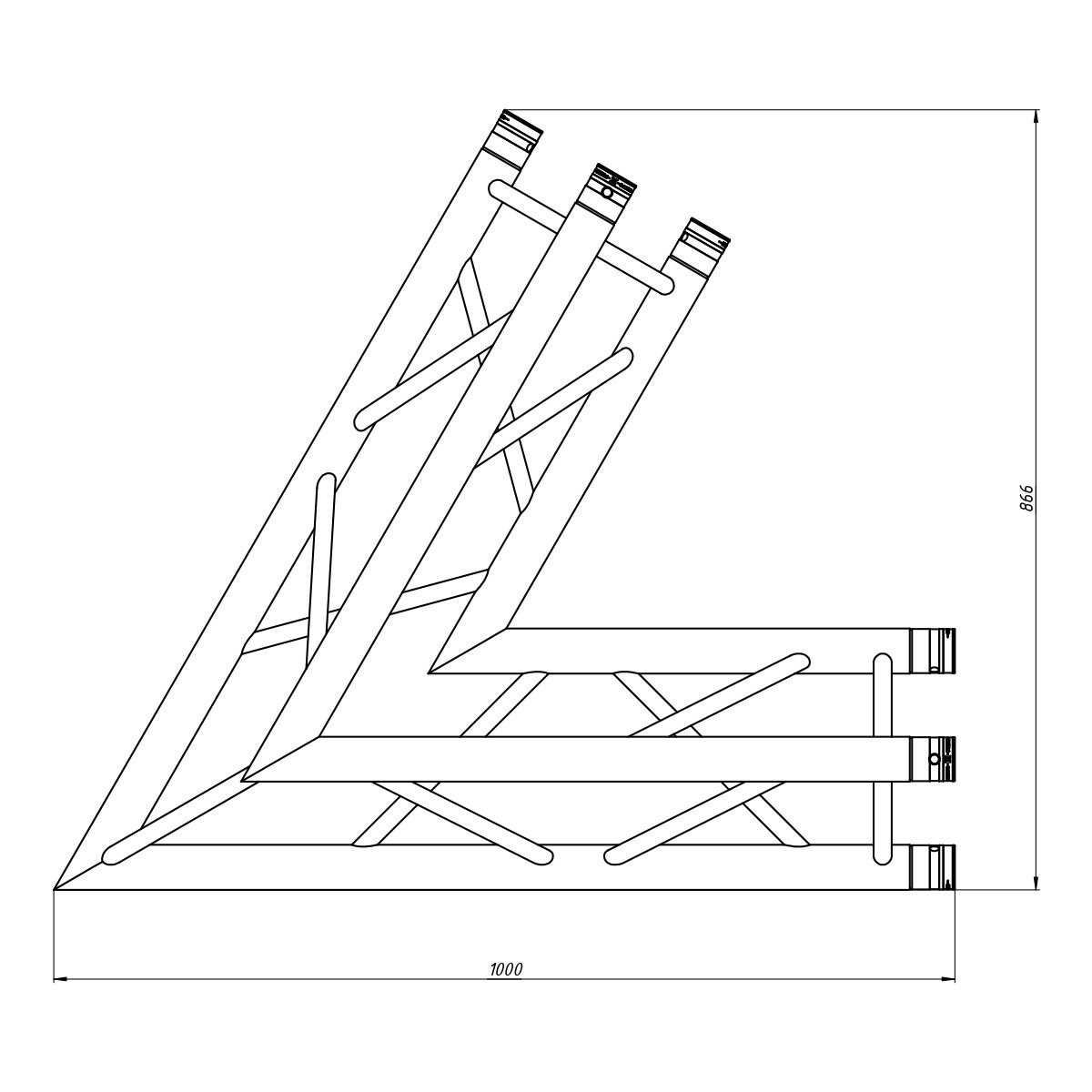 FORTEX FX33-C20 driehoek truss 2-weg 60 graden hoek FORTEX FX33-C20 driehoek truss 2-weg 60 graden hoek
