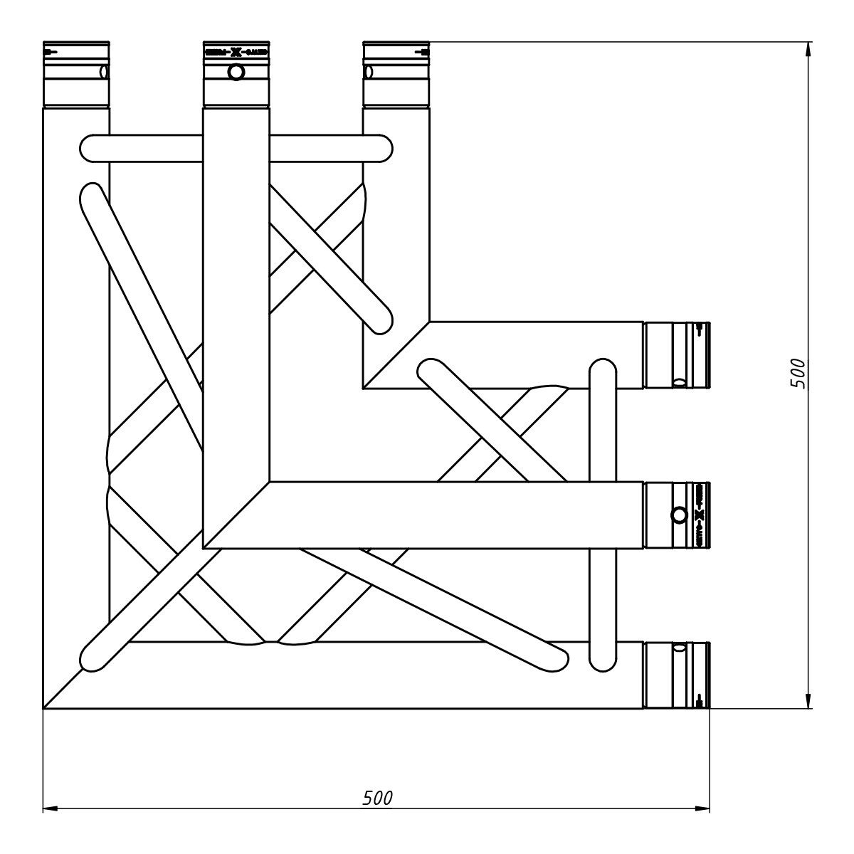 FORTEX FX33-C21 driehoek truss 2-weg 90 graden hoek FORTEX FX33-C21 driehoek truss 2-weg 90 graden hoek