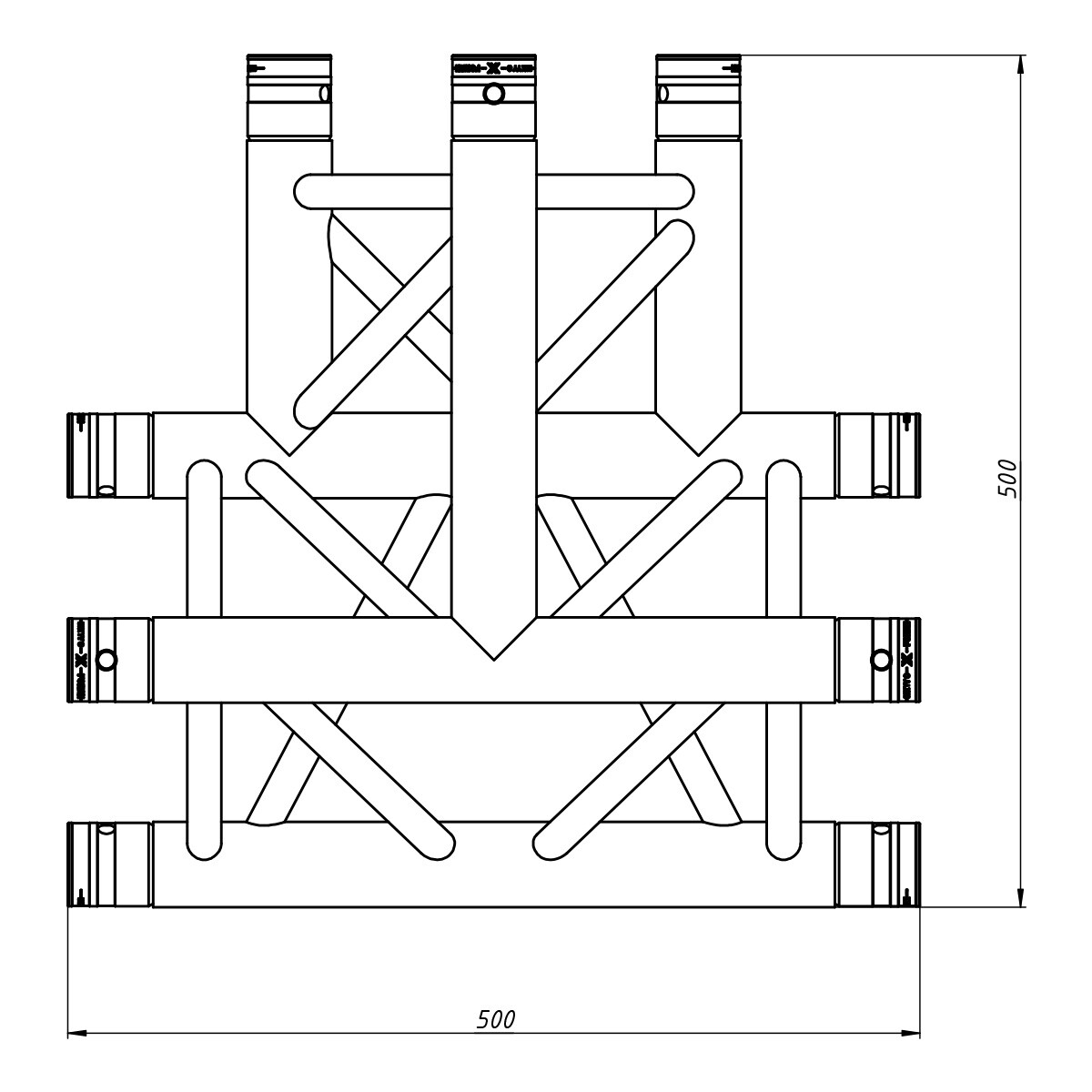 FORTEX FX33-T36 driehoek truss 3-weg T-stuk horizontaal FORTEX FX33-T36 driehoek truss 3-weg T-stuk horizontaal
