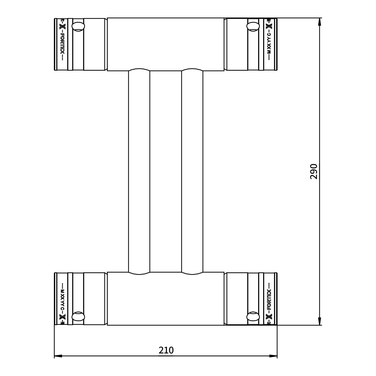 FORTEX FX34-L021 vierkant truss 21 cm zwart FORTEX FX34-L021 vierkant truss 21 cm zwart